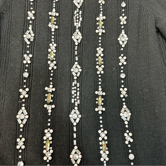 Tory Burch Etta Rhinestone Embellished Knit Pullover Sweater Womens Size Large - Picture 8 of 10